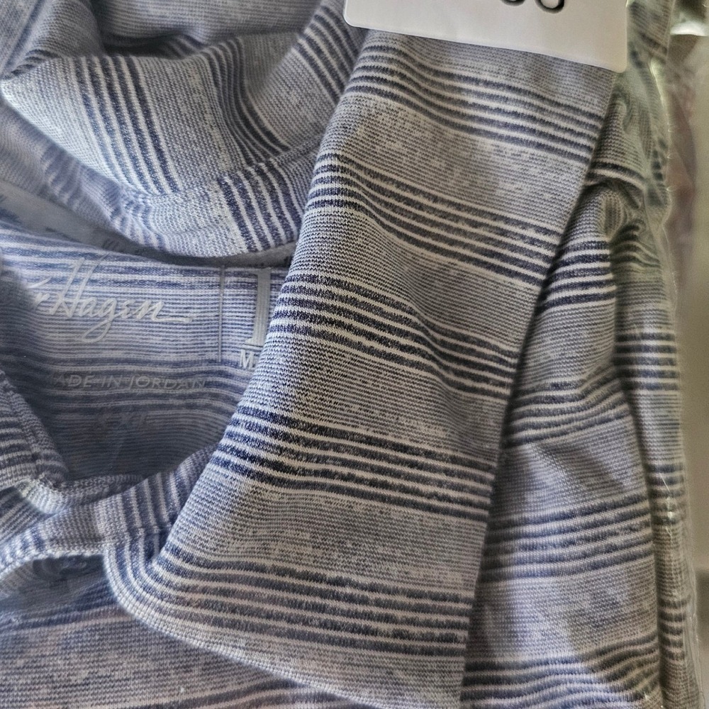 Walter Hagen 11 majors Polo Shirt Mens XXL Gray Striped Performance Golf S/S - Picture 10 of 10